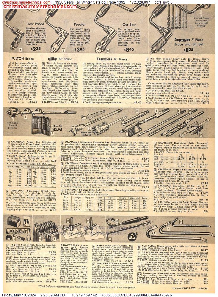 1956 Sears Fall Winter Catalog, Page 1392