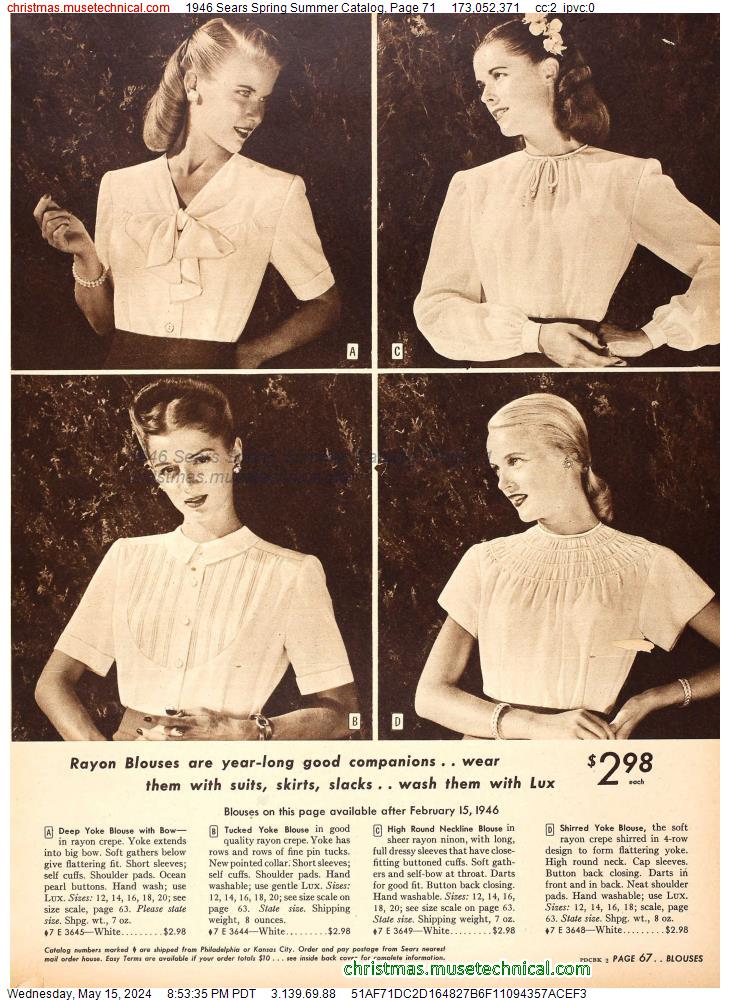 1946 Sears Spring Summer Catalog, Page 71