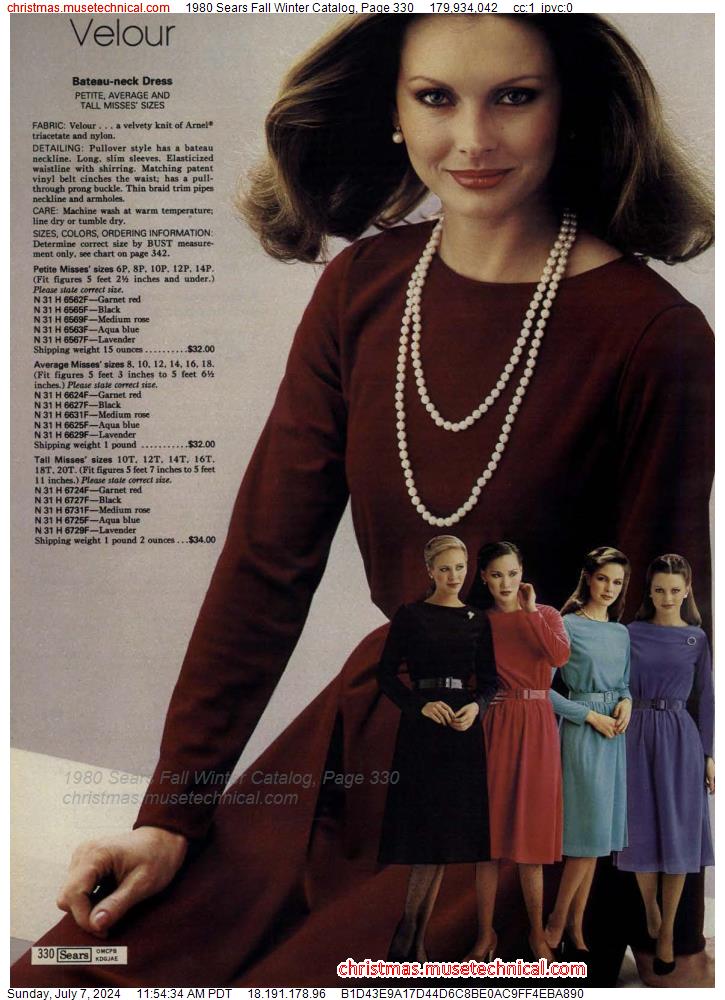 1980 Sears Fall Winter Catalog, Page 330