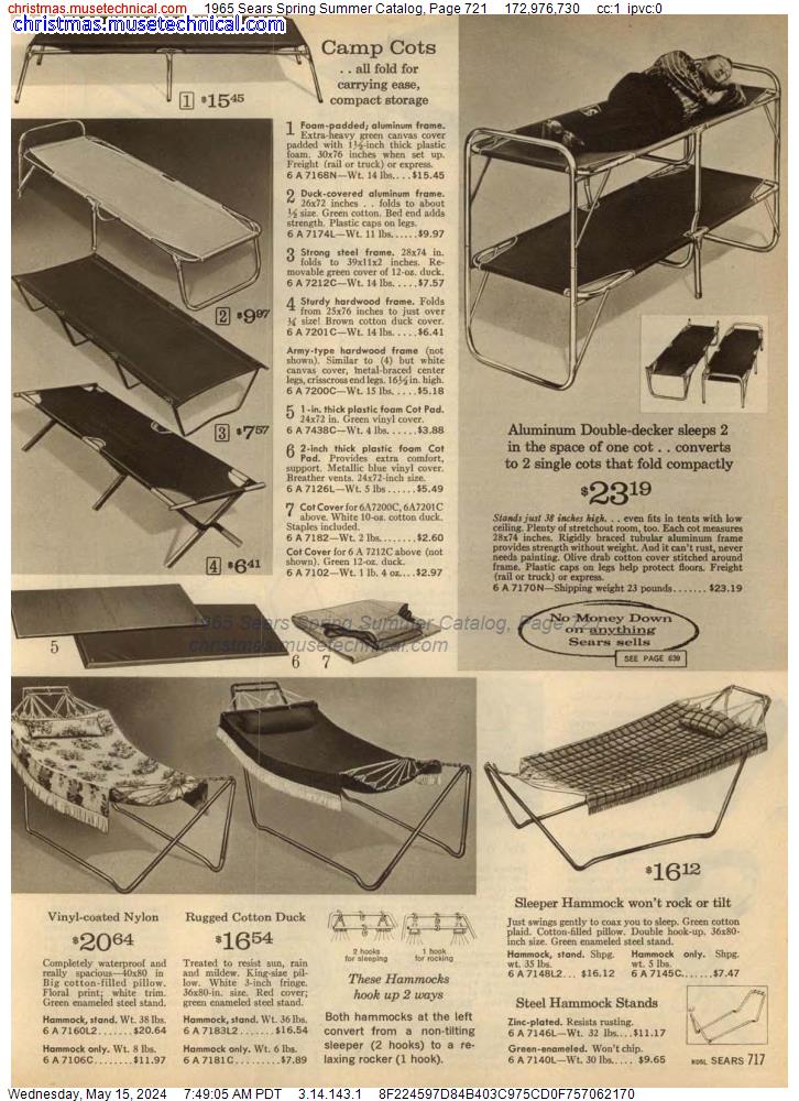 1965 Sears Spring Summer Catalog, Page 721