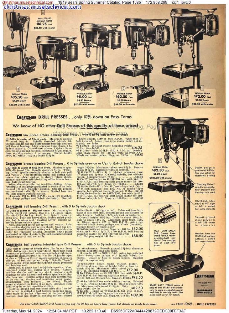 1949 Sears Spring Summer Catalog, Page 1085