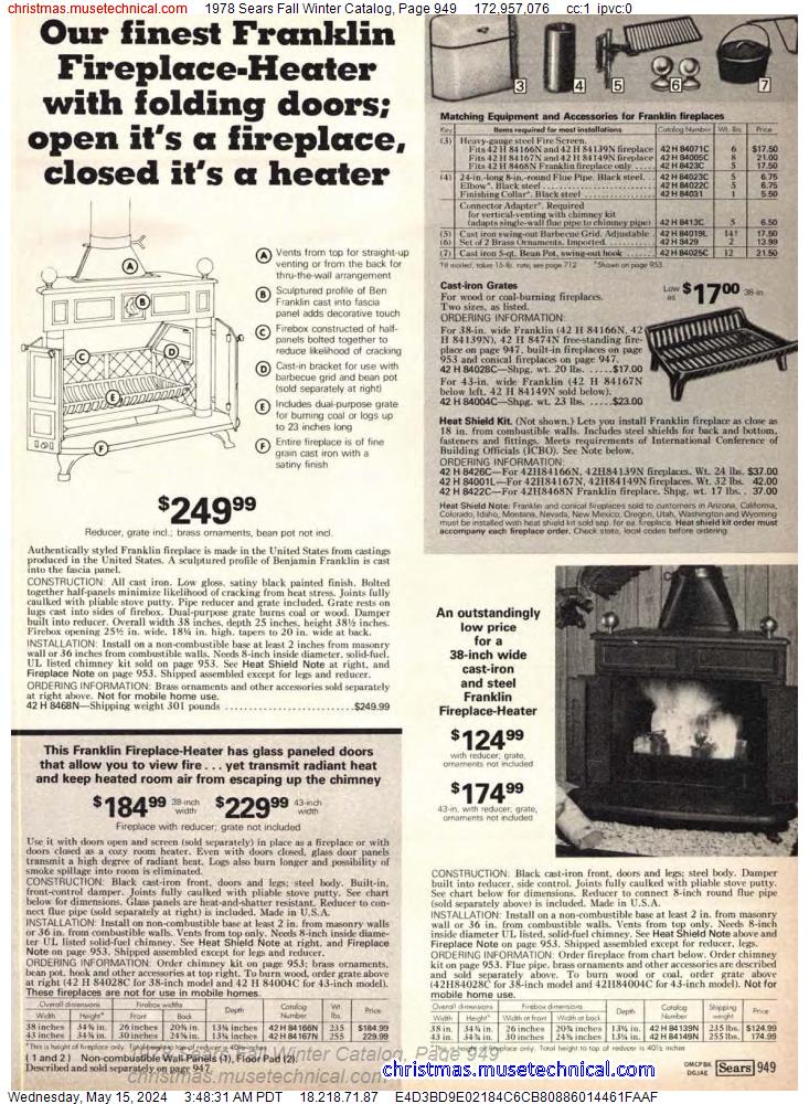 1978 Sears Fall Winter Catalog, Page 949