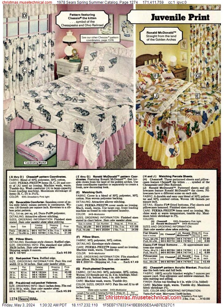 1978 Sears Spring Summer Catalog, Page 1274