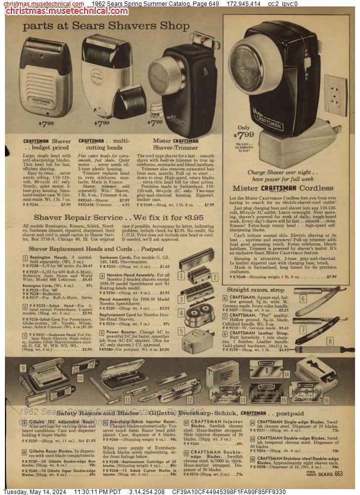 1962 Sears Spring Summer Catalog, Page 649