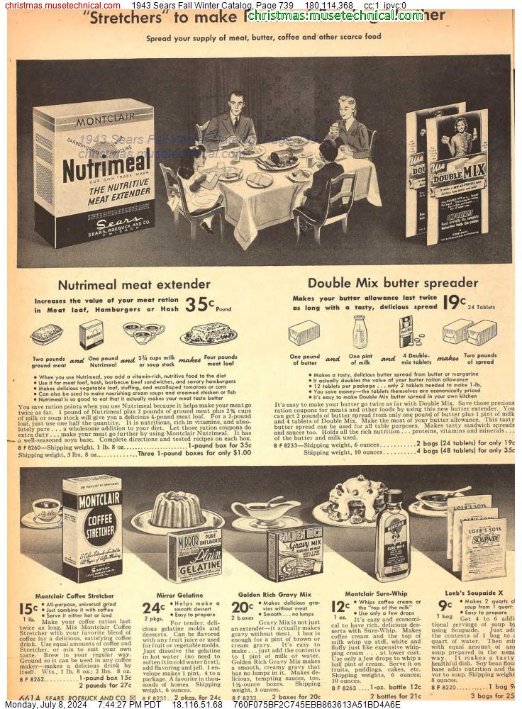 1943 Sears Fall Winter Catalog, Page 739