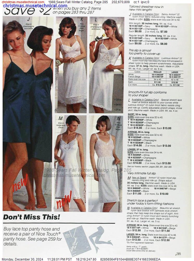 1988 Sears Fall Winter Catalog, Page 285