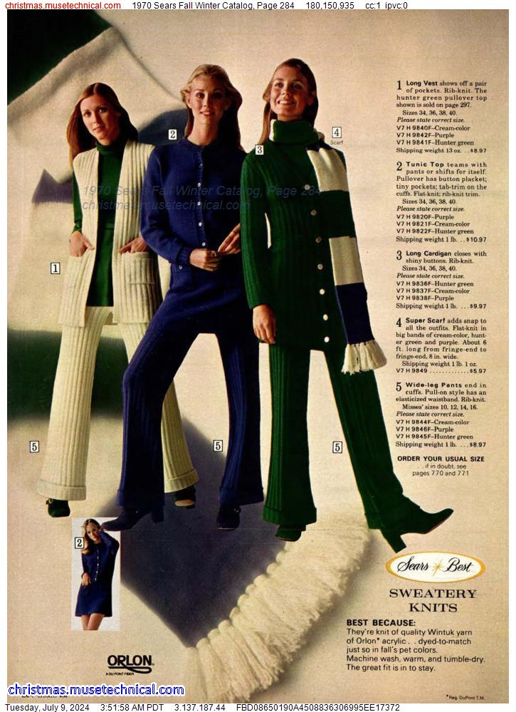 1970 Sears Fall Winter Catalog, Page 284