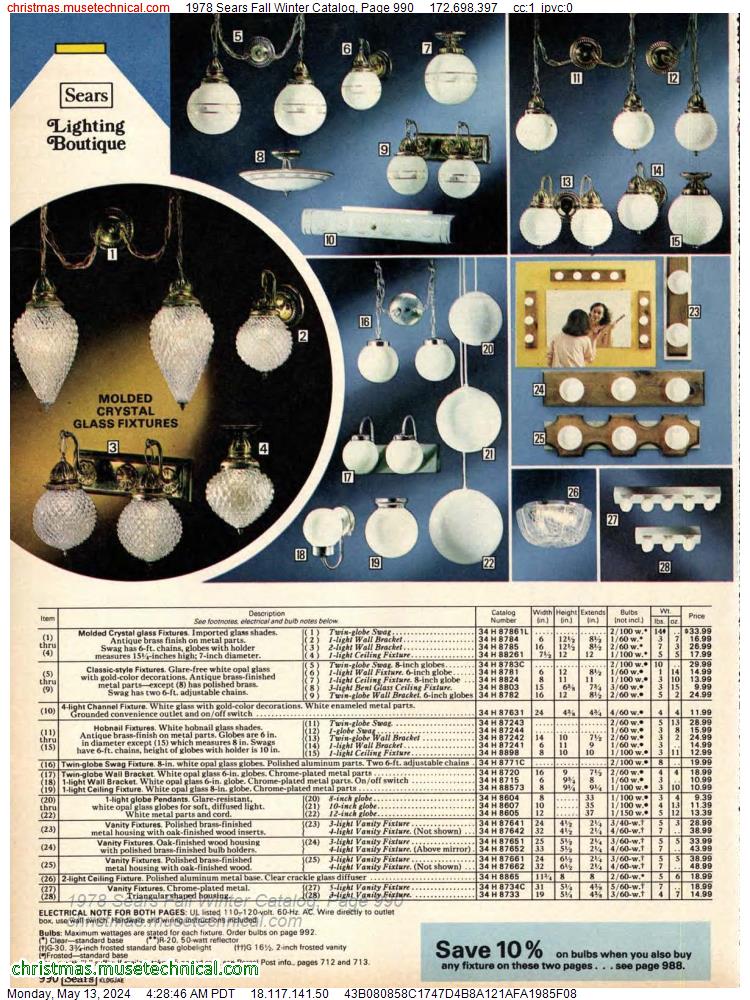 1978 Sears Fall Winter Catalog, Page 990