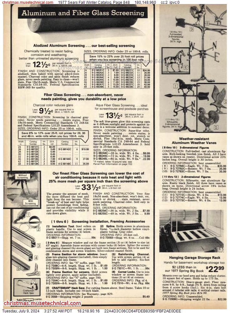 1977 Sears Fall Winter Catalog, Page 848