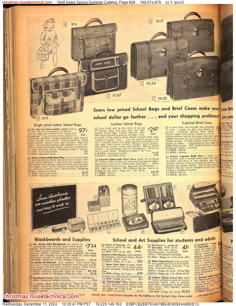 1948 Sears Spring Summer Catalog, Page 608