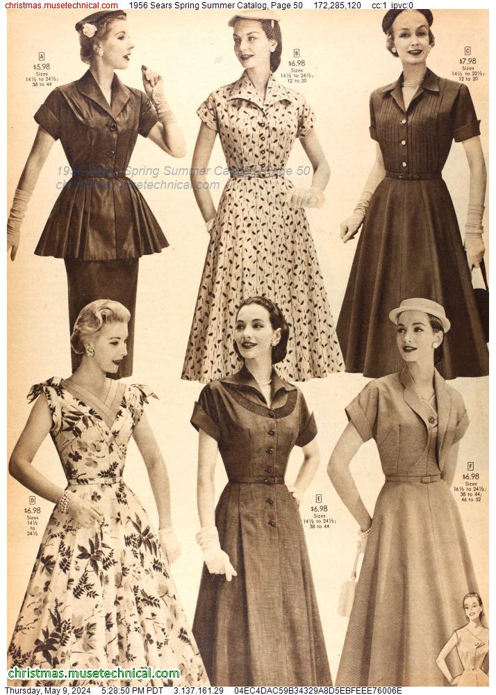 1956 Sears Spring Summer Catalog, Page 50