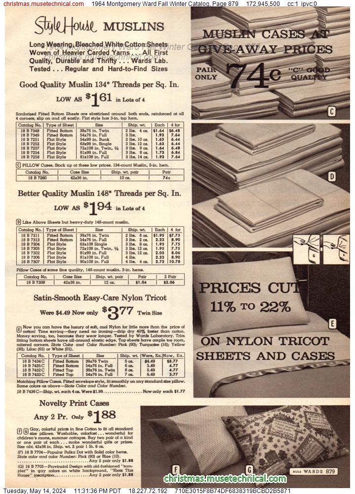 1964 Montgomery Ward Fall Winter Catalog, Page 879