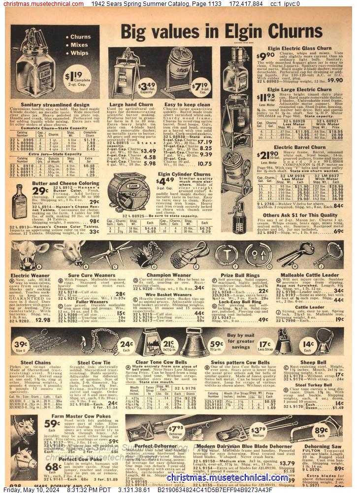 1942 Sears Spring Summer Catalog, Page 1133