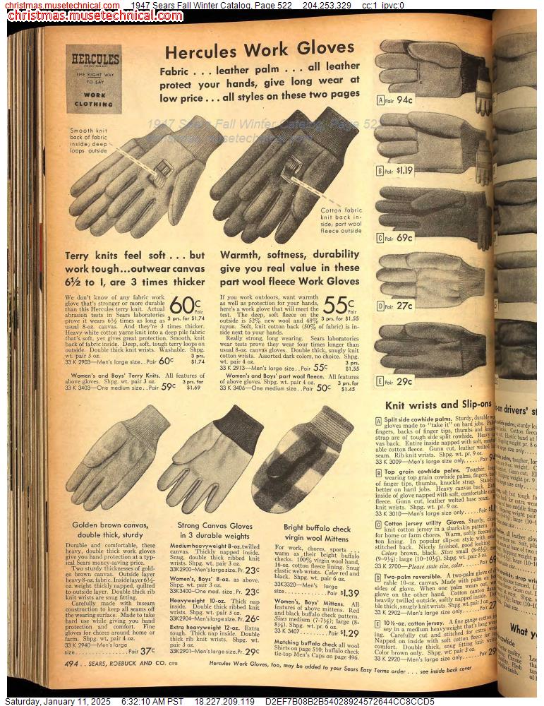 1947 Sears Fall Winter Catalog, Page 522