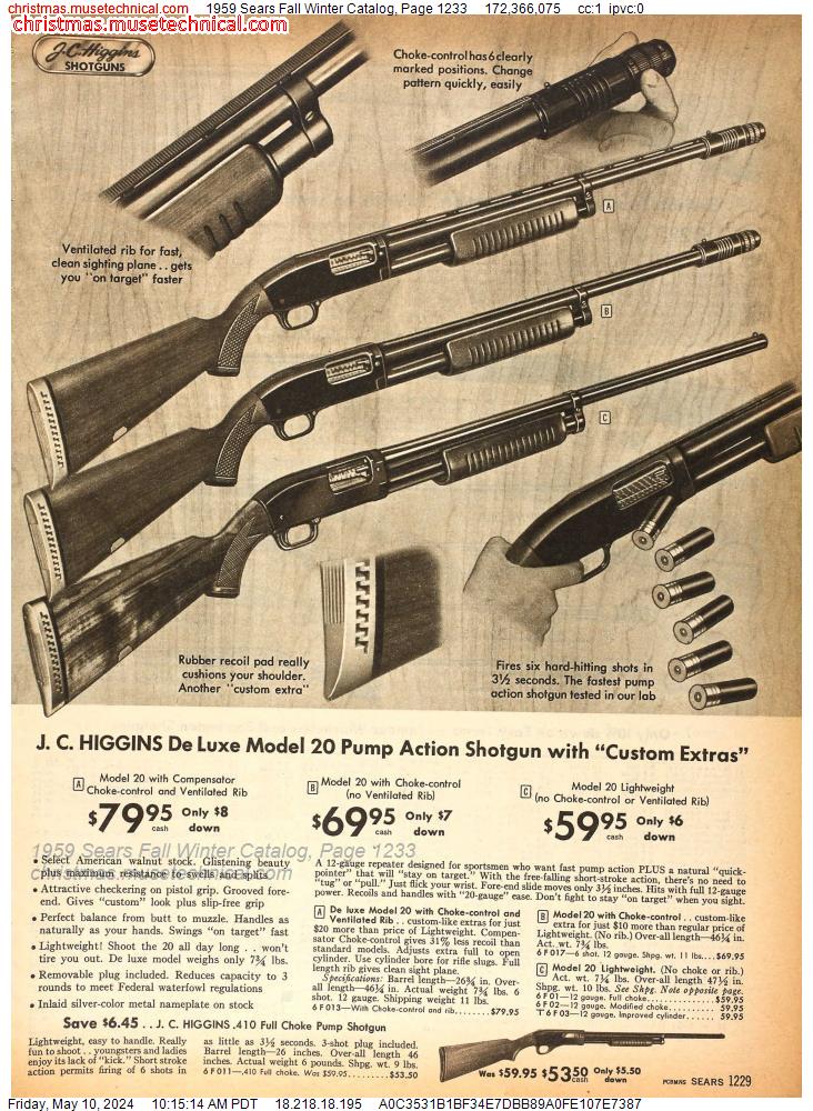 1959 Sears Fall Winter Catalog, Page 1233