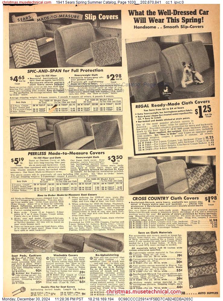 1941 Sears Spring Summer Catalog, Page 1030