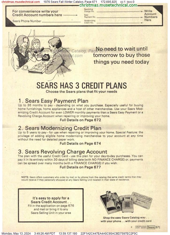 1976 Sears Fall Winter Catalog, Page 671