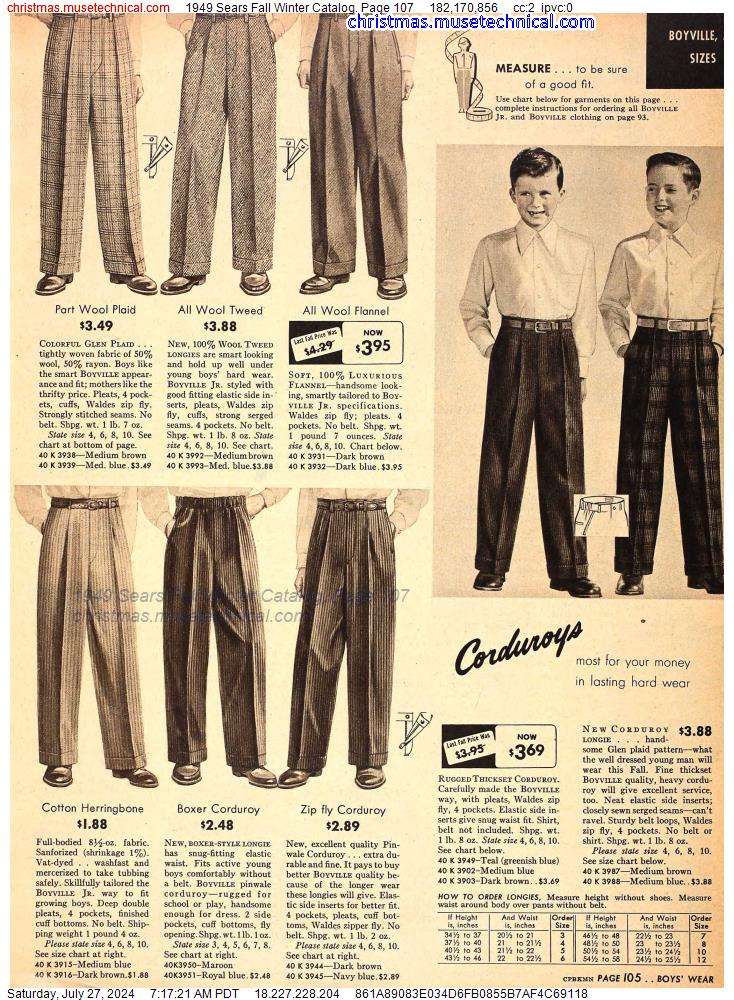 1949 Sears Fall Winter Catalog, Page 107