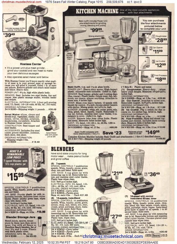 1976 Sears Fall Winter Catalog, Page 1015