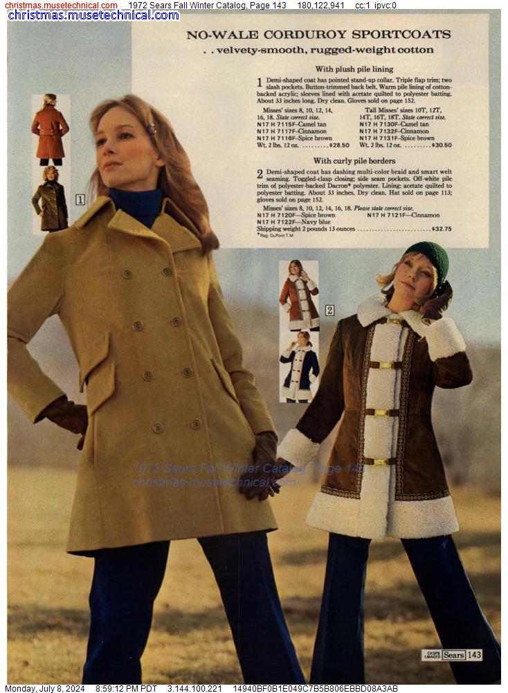 1972 Sears Fall Winter Catalog, Page 143