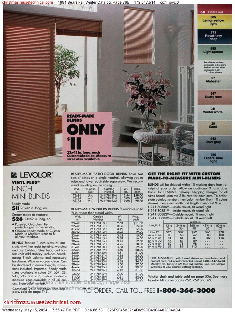 1991 Sears Fall Winter Catalog, Page 765