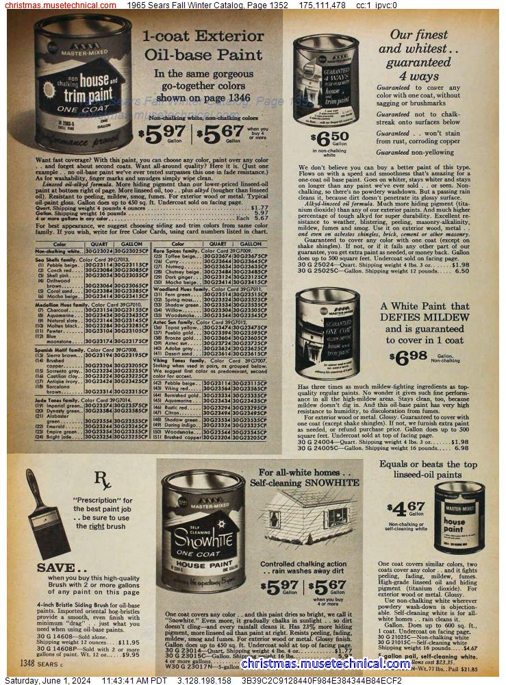 1965 Sears Fall Winter Catalog, Page 1352