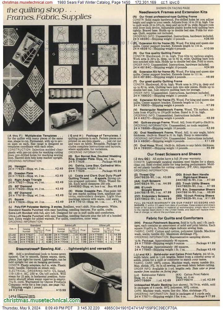 1980 Sears Fall Winter Catalog, Page 1450