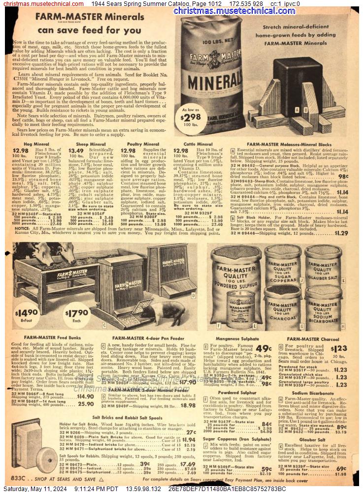 1944 Sears Spring Summer Catalog, Page 1012