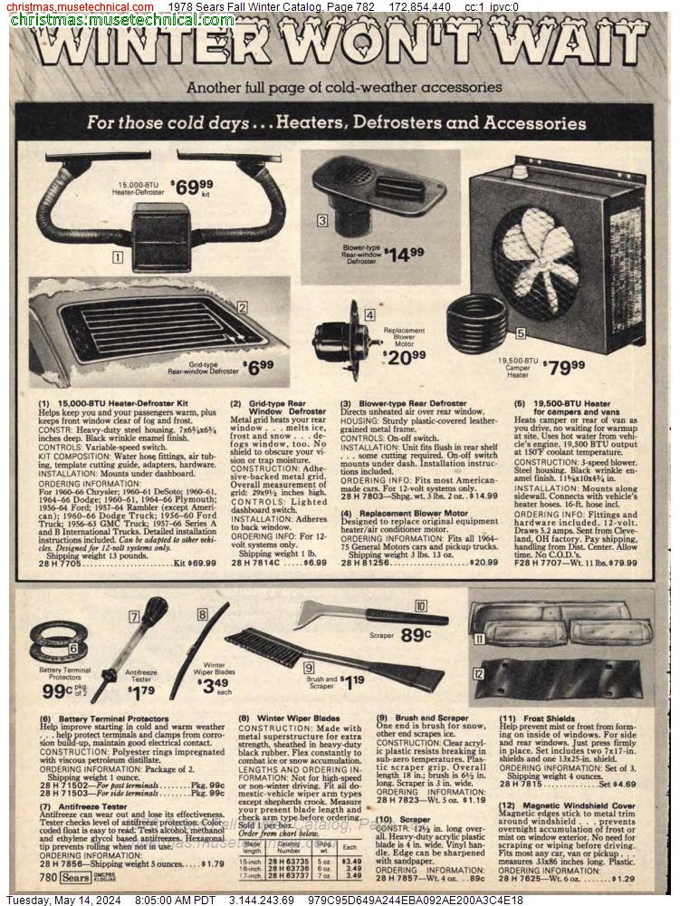 1978 Sears Fall Winter Catalog, Page 782
