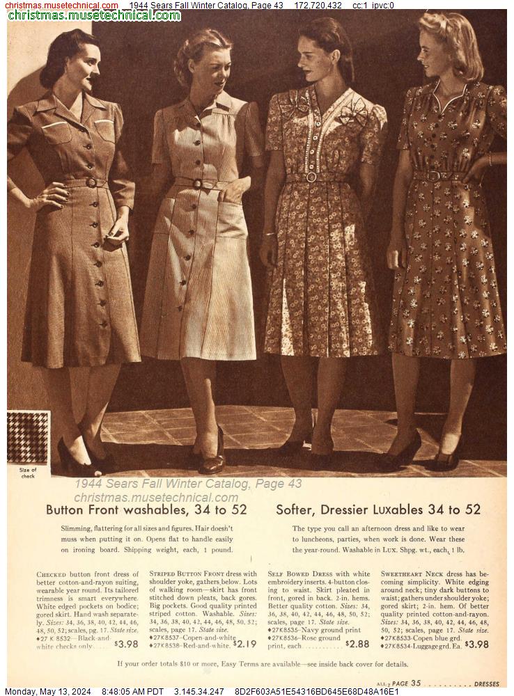 1944 Sears Fall Winter Catalog, Page 43