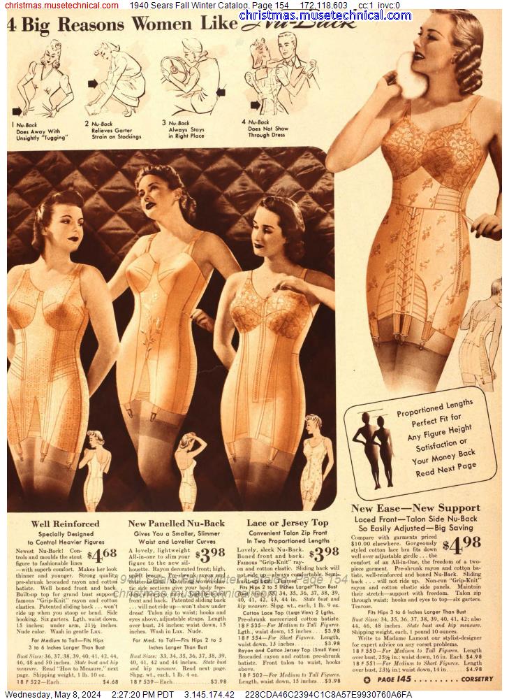 1940 Sears Fall Winter Catalog, Page 154