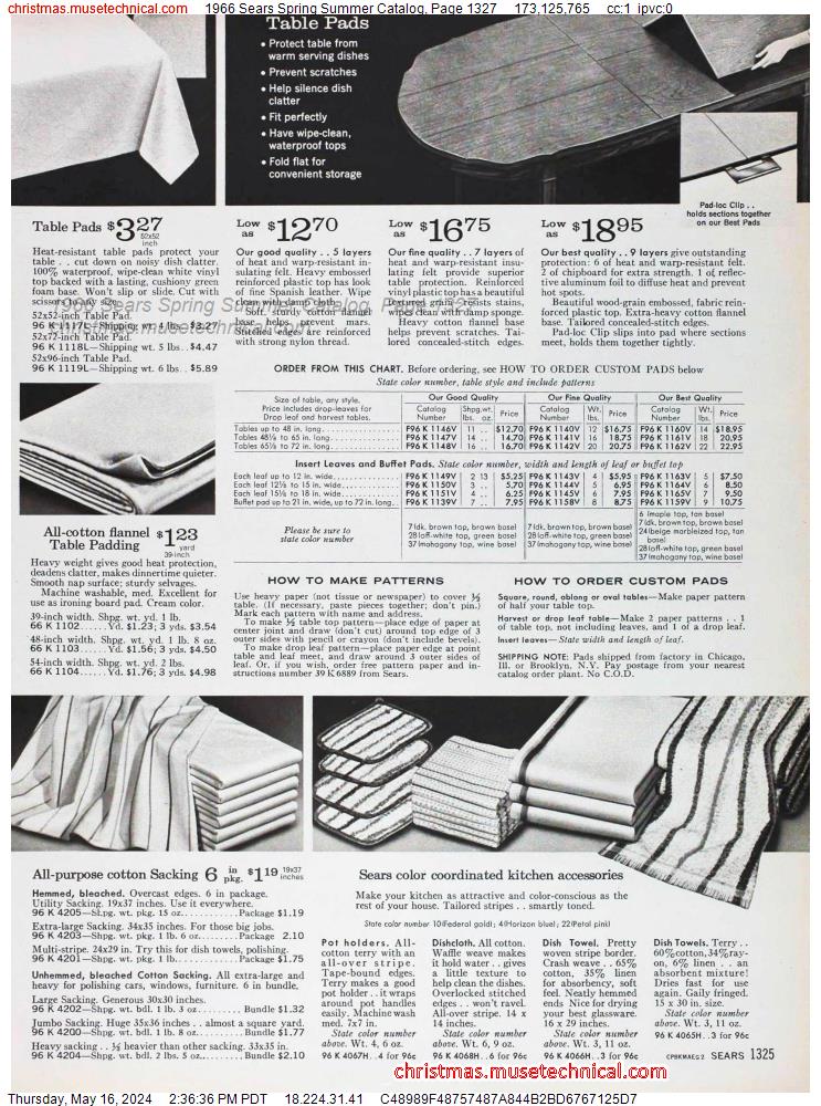 1966 Sears Spring Summer Catalog, Page 1327