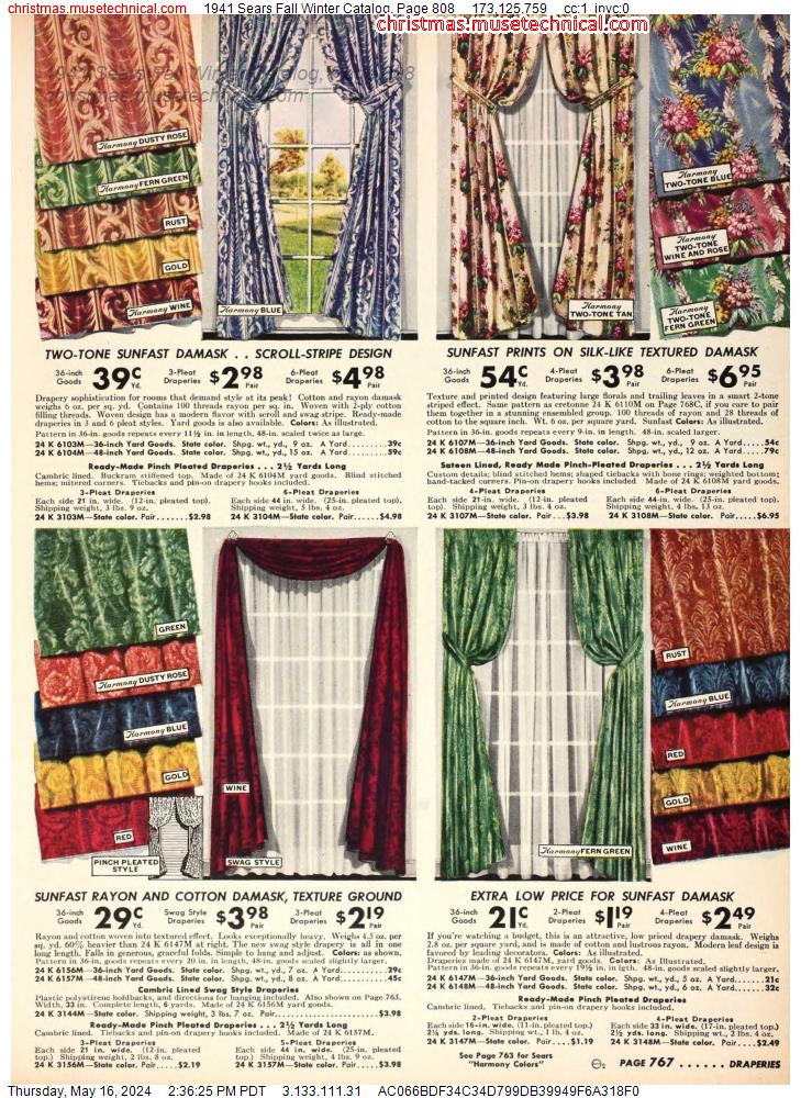 1941 Sears Fall Winter Catalog, Page 808