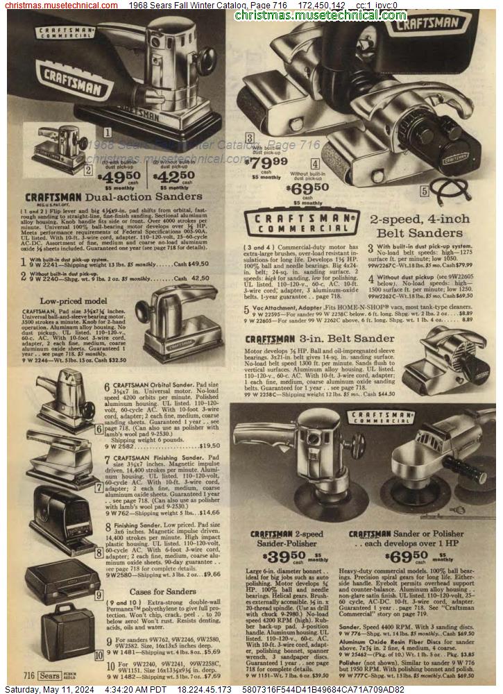 1968 Sears Fall Winter Catalog, Page 716