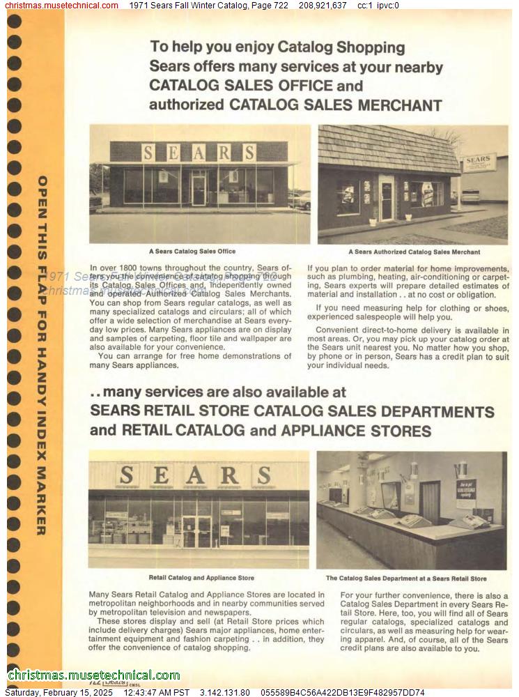 1971 Sears Fall Winter Catalog, Page 722