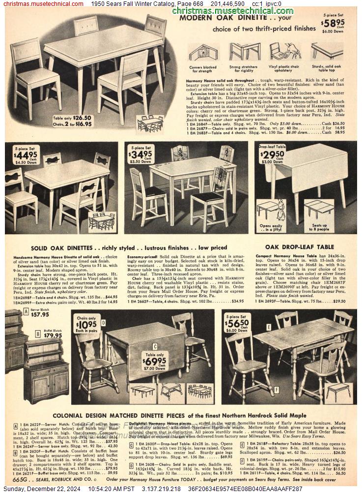 1950 Sears Fall Winter Catalog, Page 668