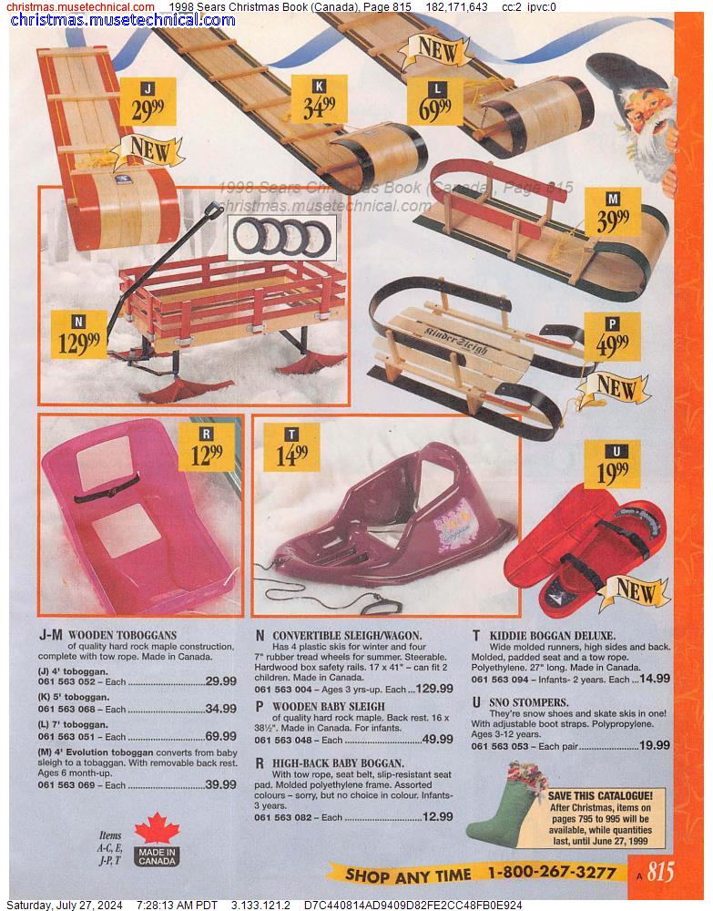 1998 Sears Christmas Book (Canada), Page 815