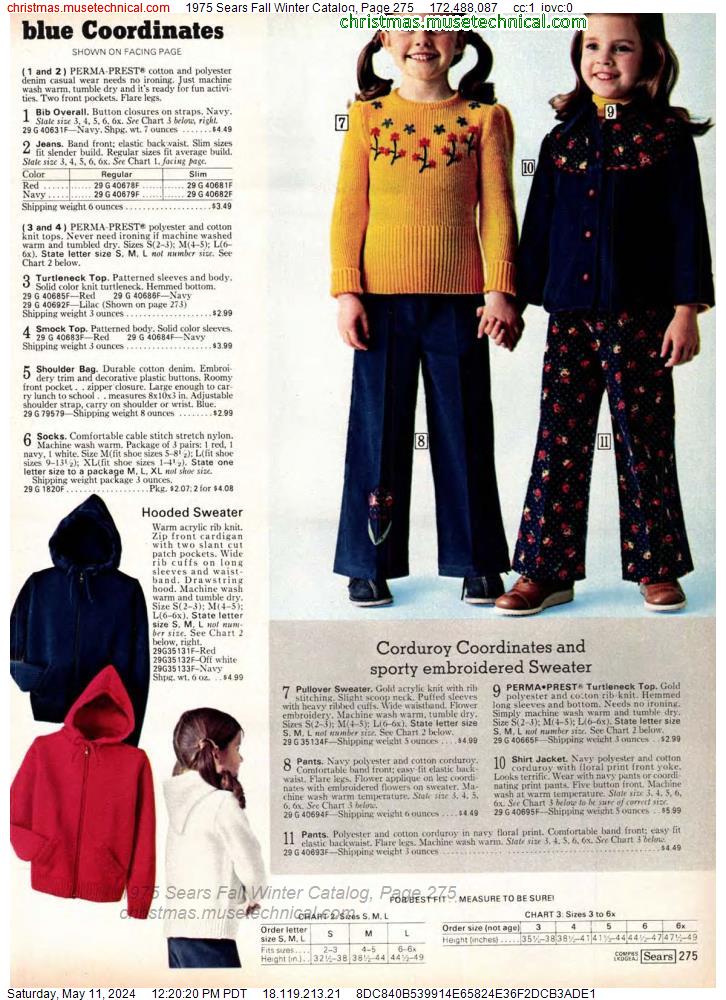 1975 Sears Fall Winter Catalog, Page 275