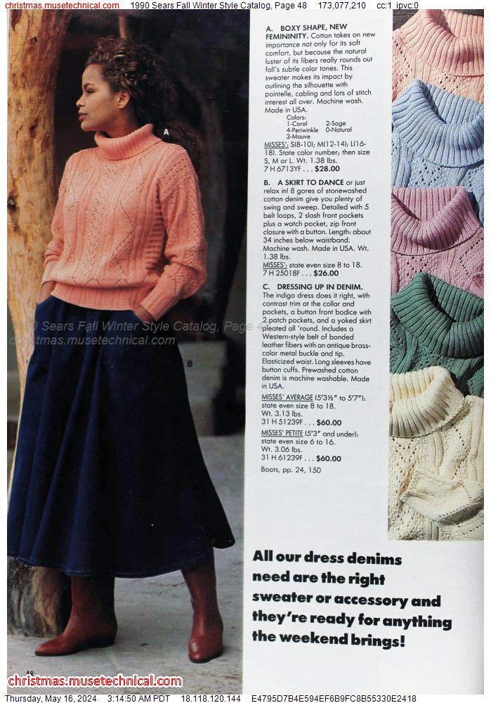 1990 Sears Fall Winter Style Catalog, Page 48