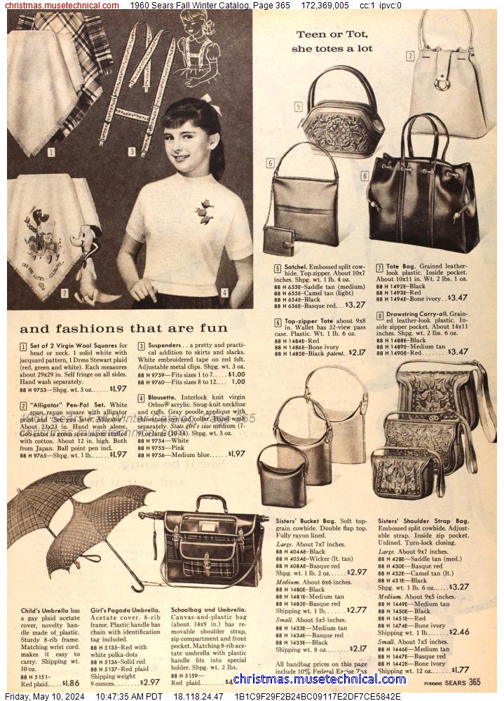 1960 Sears Fall Winter Catalog, Page 365