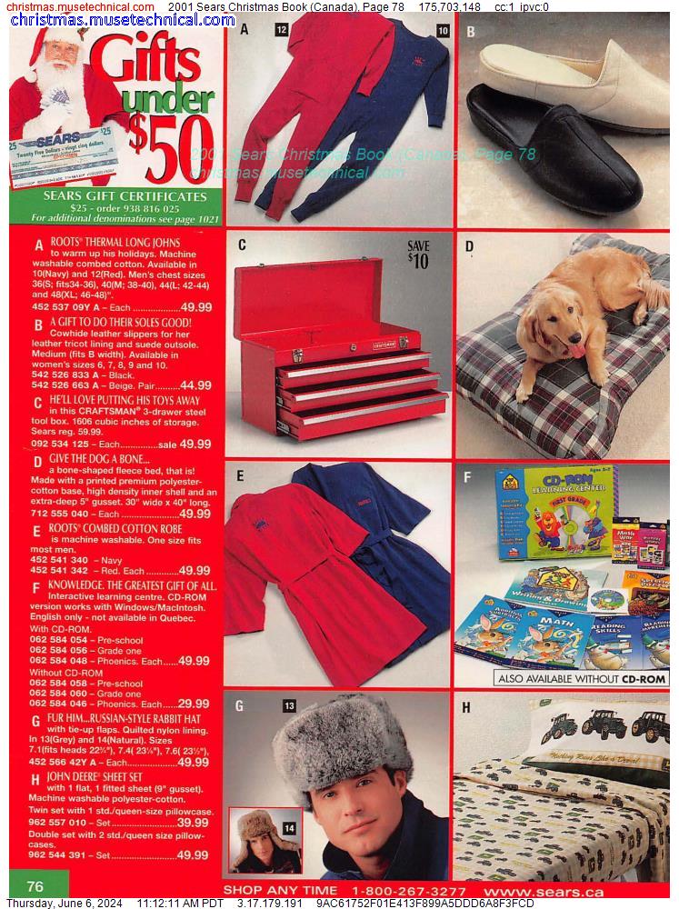 2001 Sears Christmas Book (Canada), Page 78