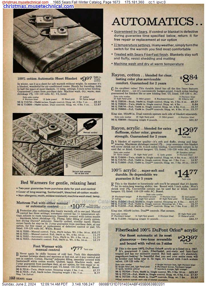 1965 Sears Fall Winter Catalog, Page 1673