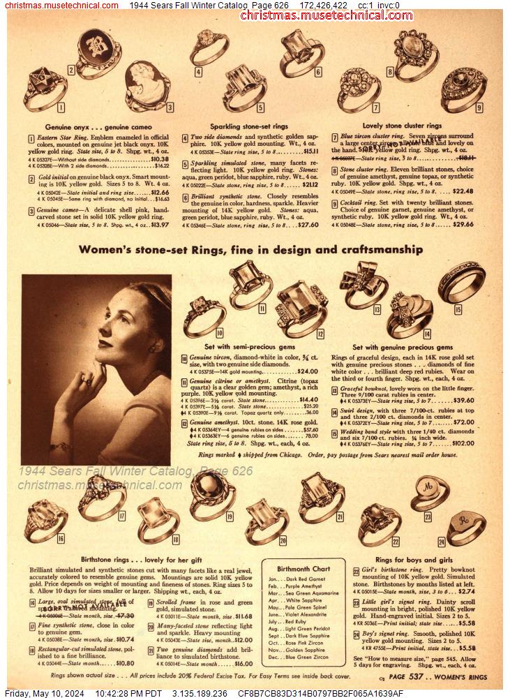 1944 Sears Fall Winter Catalog, Page 626