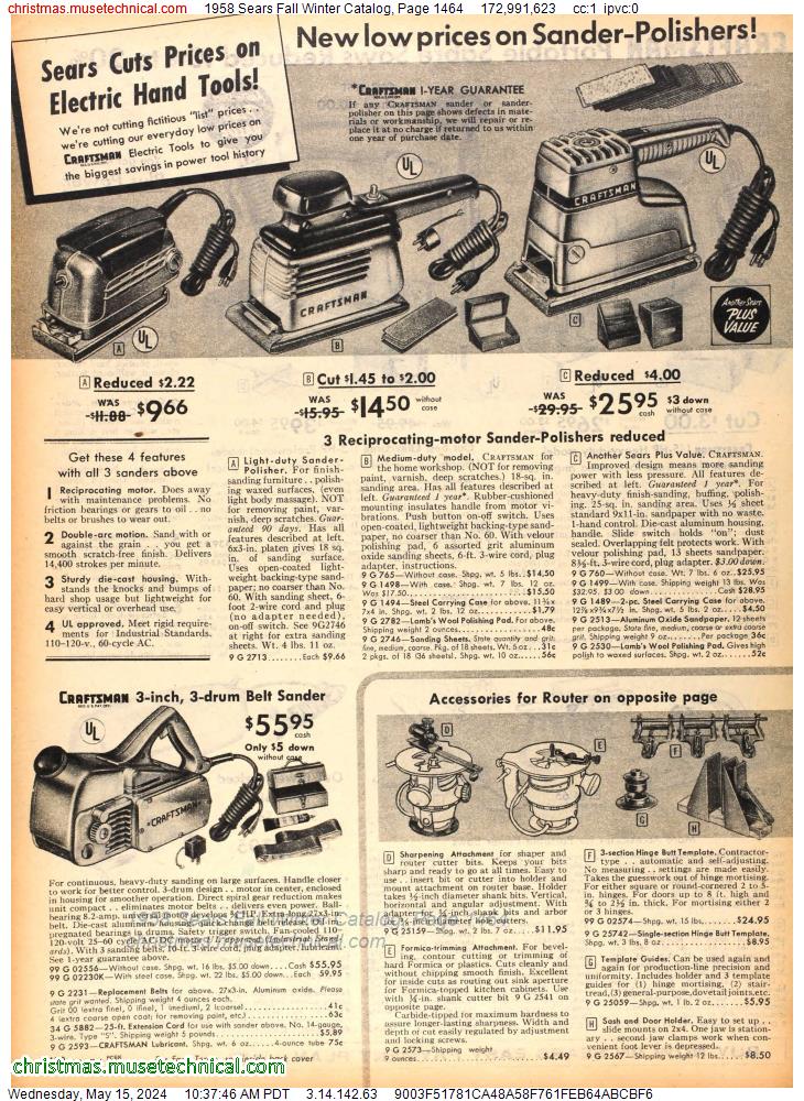 1958 Sears Fall Winter Catalog, Page 1464