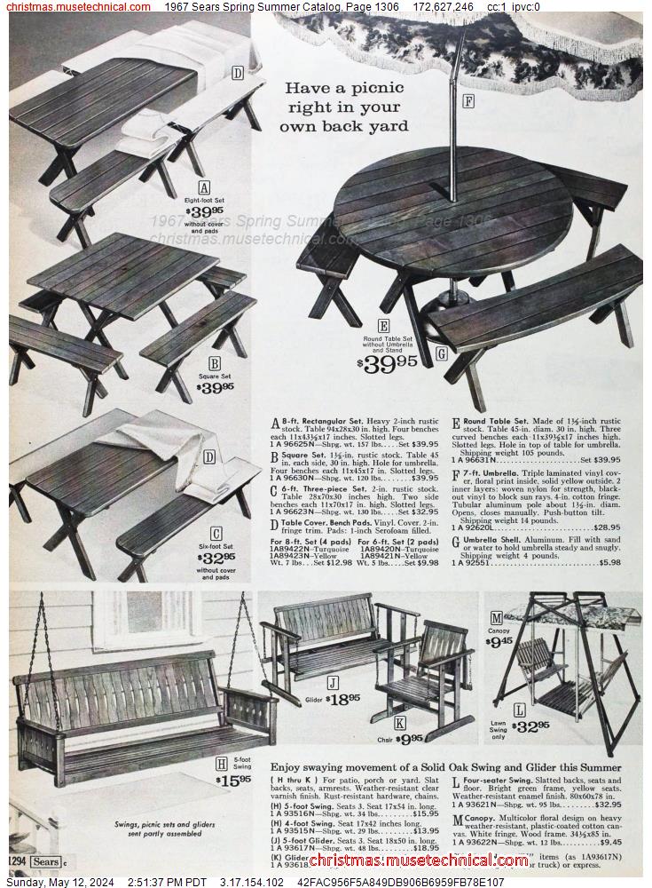 1967 Sears Spring Summer Catalog, Page 1306