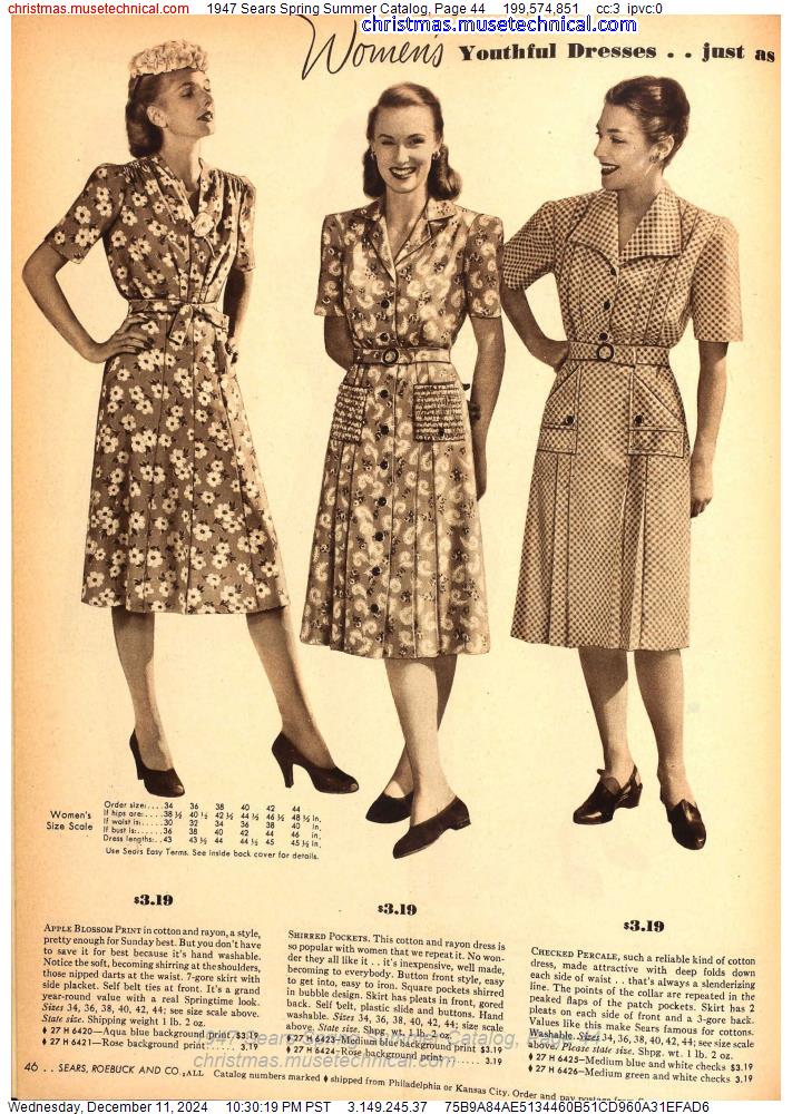 1947 Sears Spring Summer Catalog, Page 44