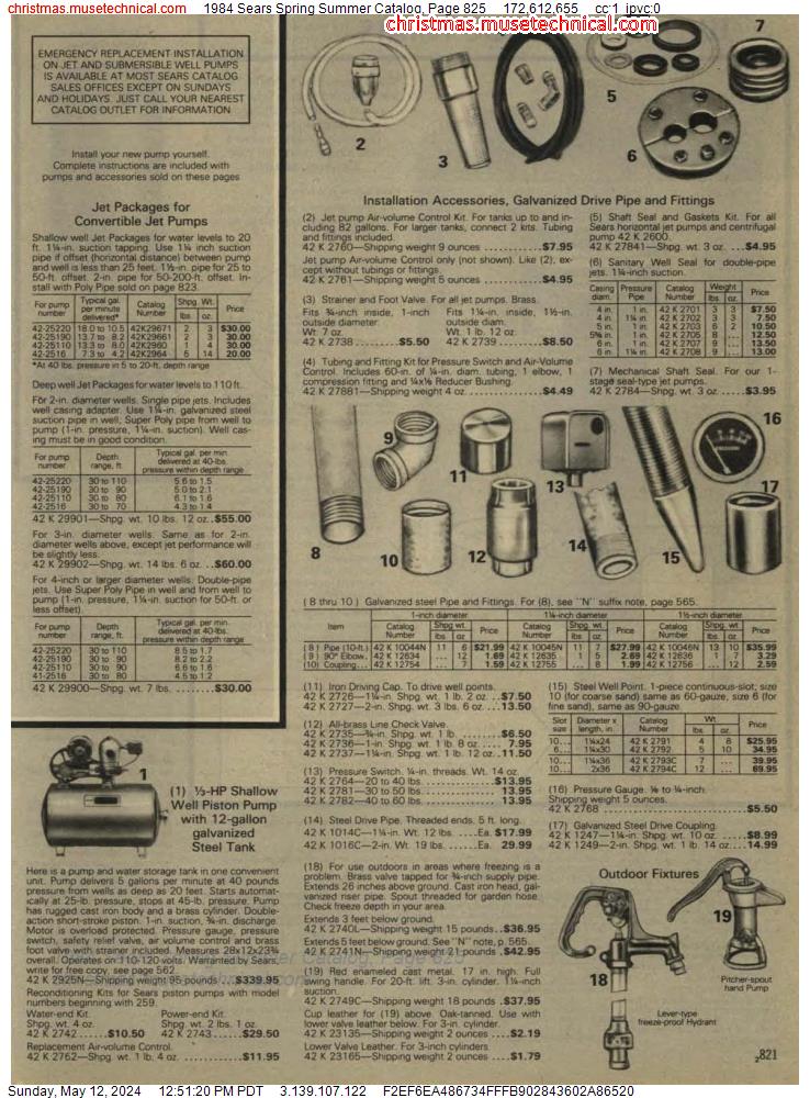 1984 Sears Spring Summer Catalog, Page 825