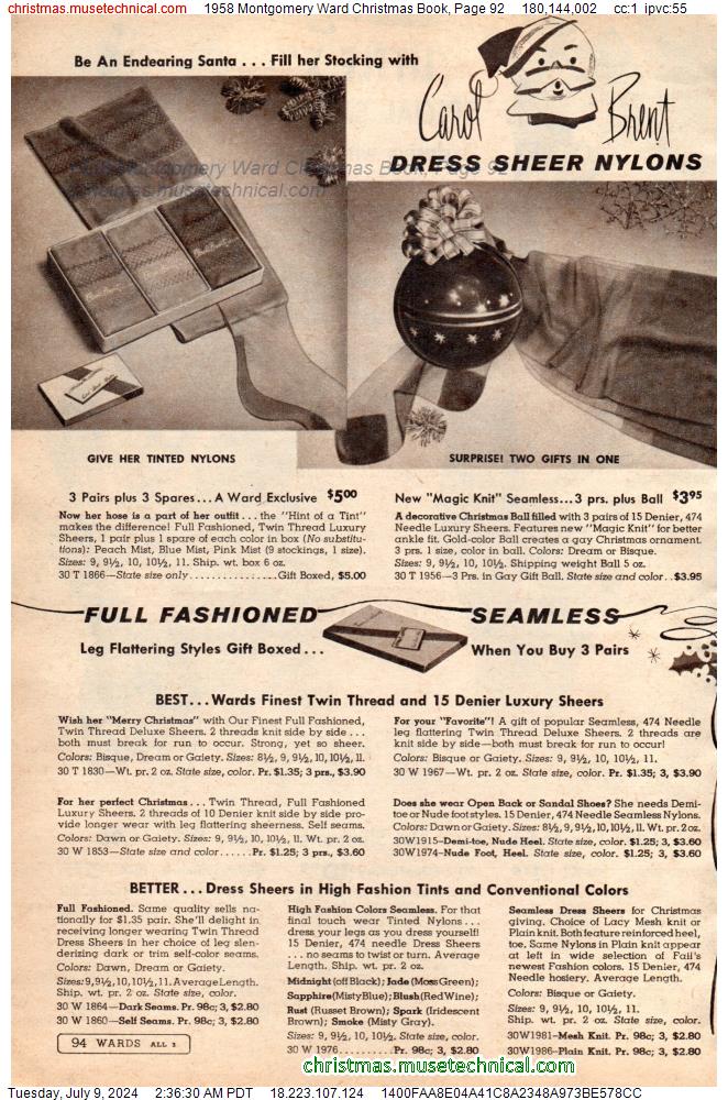 1958 Montgomery Ward Christmas Book, Page 92
