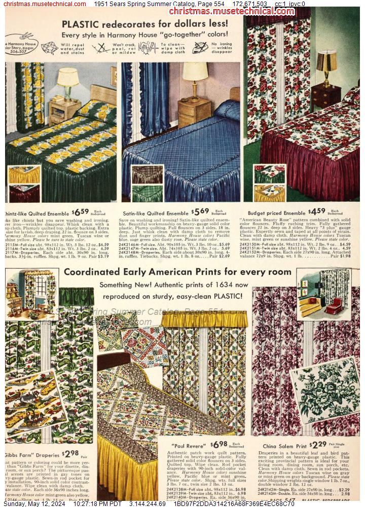 1951 Sears Spring Summer Catalog, Page 554