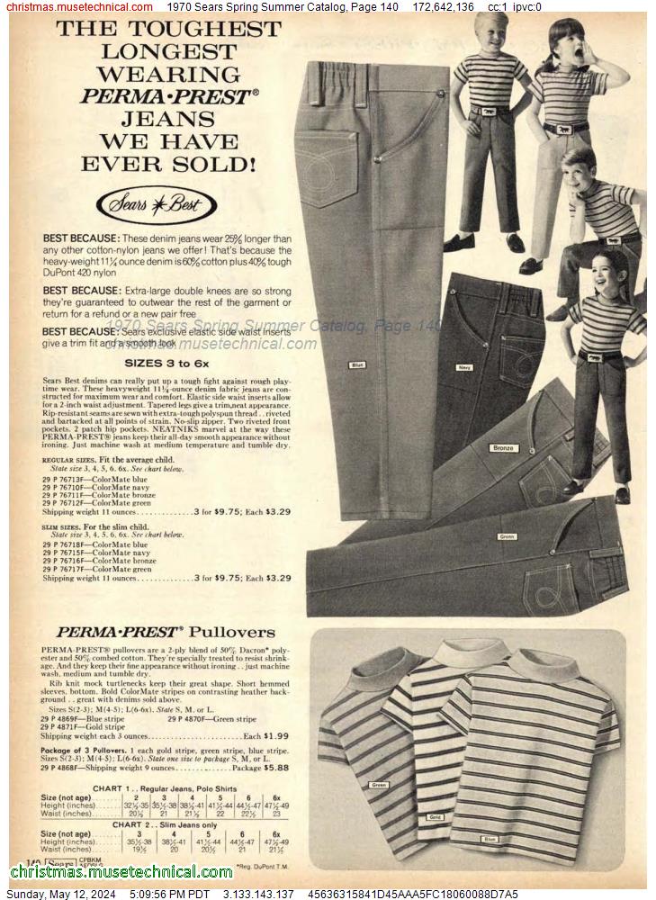 1970 Sears Spring Summer Catalog, Page 140